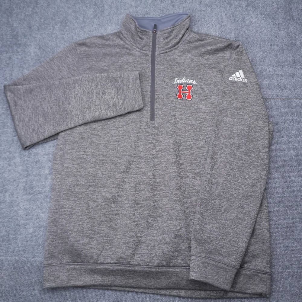 Adidas Quarter‎ Zip Pullover Mens XL Grey Indians H ClimaWarm Team Issue